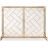 2-Panel Wrought Iron Geometric Fireplace Screen w/ Magnetic Doors&nbsp;
