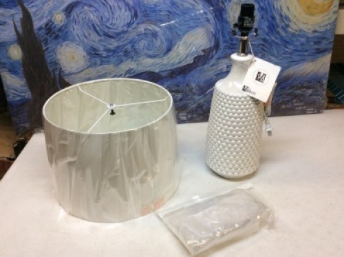 Adesso Ceramic Table Lamp with Shade, White - Appears New&nbsp;