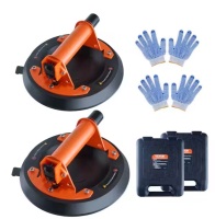 Vevor Glass Suction Cup 8 in. Industrial Vacuum Suction Cup 615 lbs. Load Capacity with Steel Handle and Carry Box, 2-Pack