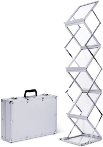 Light Weight&nbsp;Aluminum Foldable Literature Holder for Trade Show, Carrying Case Included - Appears New&nbsp;