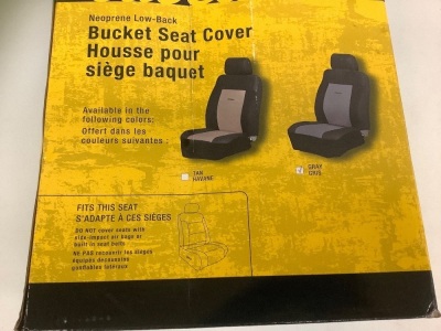 Neoprene Low-Back Bucket Seat Cover, E-Comm Return, Sold As-is