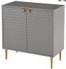 Boyel Living High Gloss Gray Accent Cabinet, Appears New, Sold as is