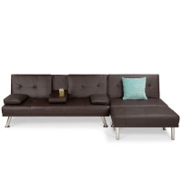 3-Piece Modular Modern Furniture Set w/ Double & Single Futons, Footstool&nbsp;