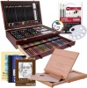 US Art Supply 163 Piece-Premium Mega Wood Box Art, Painting & Drawing Set