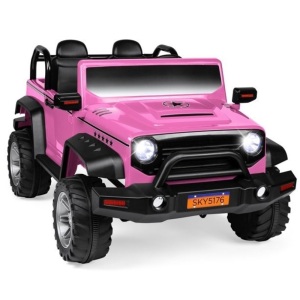 12V 2.2MPH Kids 2-Seater Ride On Truck w/ Parent Control, Headlights, MP3 Player 