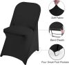 (48) MAGALO Black Spandex Spandex Folding Waterproof Chair Covers - 5
