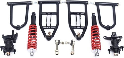 Suspension Swing Arm Assembly Metal Upper/Lower Steering Knuckle Spindle Suspension+Shock for ATV Go Kart 340mm