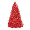 Pre-Lit Artificial Red Christmas Tree w/ Incandescent Lights-red-6ft