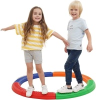Special Supplies Balance Circle Beams Stepping Stones for Kids, 8 Pc. Set, Non-Slip Textured Surface and Slip Resistant Floor Rubber Edges. NEW