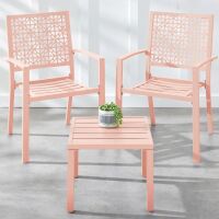 3-Piece Stackable Steel Outdoor Conversation Bistro Set