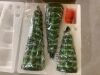 Set of 3 Pre-Lit Ceramic Tabletop Christmas Trees - 3
