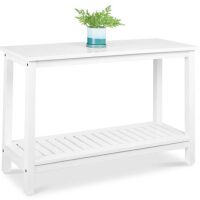 2-Shelf Wooden Console Table Storage Organizer w/ Natural Finish - 48in