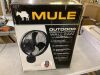 MULE Wall Mount Fan XL Indoor or Outdoor Matte Black 18 in. Oscillating 3-Speed High Velocity Max. 5100 CFM Fan with Remote - 2