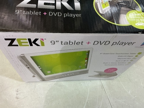 Zeki tblet with buildt in DVD player, internet works. Some apps are not upgradable.