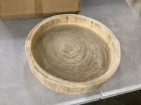 Storied Home Paulownia Wood Carved Decorative Tray