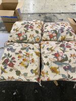 Lot of (4) Outdoor Chair Cushions - 1 Seam Splitting on Corner