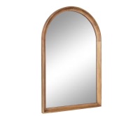 Kate and Laurel Hatherleig 24 in. W x 36 in. H Rustic Brown Arch Transitional Framed Decorative Wall Mirror