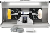 Adjustable Variable Speed Bench Buffer Polishing & Buffing Machine with Dust Collector Hood