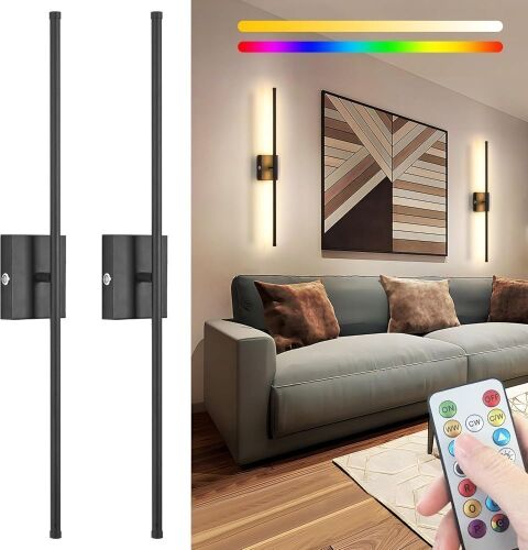 31.5 inch Battery Operated Wall Sconce, Set of 2