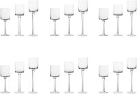 6 Sets (18 Pcs) Candlestick & Tealight Candle Holders Tall High Elegant Clear Glass Tealight Holder Suitable for Candles Under 6cm (2.36") in Diameter Fit Home Party Wedding Table Centerpiece Decor