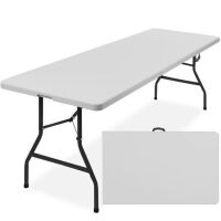 Portable Folding Plastic Dining Table w/ Handle, Lock - 8ft