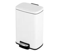Innovaze 1.3 Gal. Rectangular Matte White Step-On Trash Can with Lids and Inner Bucket