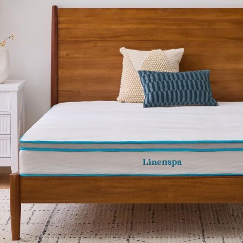 Linenspa 8 Inch Memory Foam and Spring Hybrid Mattress, Full