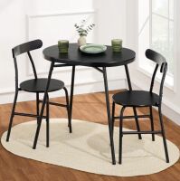 3-Piece Oval Dining Table Set, Small Kitchen Set w/ 2 Chairs