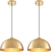 SESIMENT Gold-Electroplated Industrial Pendant Light 11.8inches, 2 Pack