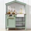Pretend Play Wooden Farmhouse Kitchen Set w/ Storage, 5 Accessories