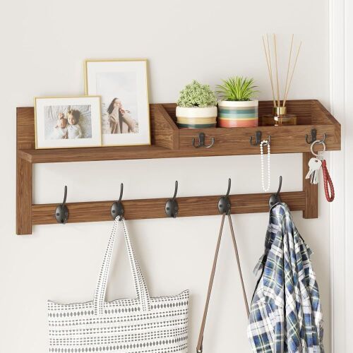 AMBIRD Wall Mount Coat Rack with Shelf