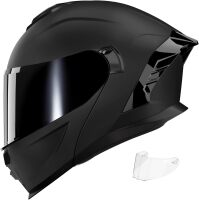 Motorcycle Helmet,Motorcycle Dual Visor Flip up Modular Full Face Helmet JR-815,DOT Approved Motorbike Helmet with 2 Visors for Adults Men Women