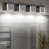 30.5 Inch 4 Light Bubble Black Crystal Bathroom Vanity Light Fixture, LED Over Mirror, Modern, 6000K