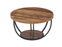 Tribesigns Cans 31.5 in. Rustic Brown Round Wood Coffee Table