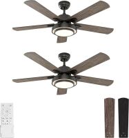 52 Inch Ceiling Fan with Light, 2 Pack