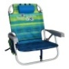 Tommy Bahama Backpack Beach Chair, Green/Blue Stripe&nbsp;- Appears New&nbsp;