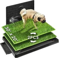 Hompet Artificial Grass Patch Dog Potty with Tray, 30''x20''