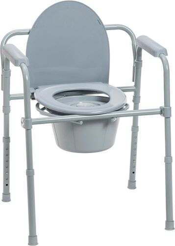 Drive Medical Folding Steel Bedside Commode Chair