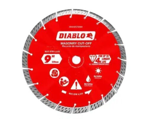 DIABLO 9 in. Diamond Segmented Turbo Cut-Off Discs for Masonry