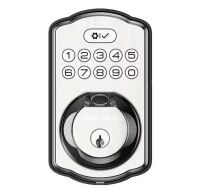 Defiant Single Cylinder Castle Electronic Deadbolt Satin Nickel with Biometric Fingerprint and Keypad