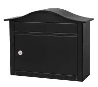 Architectural Mailboxes Saratoga Black, Medium, Steel, Locking Wall Mount Mailbox - Small Dent