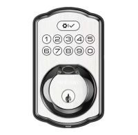 Defiant Single Cylinder Castle Electronic Deadbolt Satin Nickel with Biometric Fingerprint and Keypad