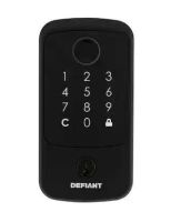 Defiant Square Fingerprint Matte Black Electronic Single Cylinder Deadbolt Wi-Fi Enabled Powered by Hubspace