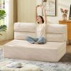 Folding Sofa Bed, Convertible Sleeper Chair with Pilow Foldable Matress, 2 in 1 Pull Out Loveseat Sofa Portable Fold Out Chair Bed Comfy Floor Couch Lounge for Living Room Bedroom, Beige,Full
