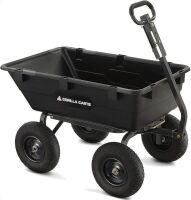 Gorilla Carts Heavy-Duty Poly Yard Dump Cart, 6 Cu Ft Tub, 1200 lb Haul Capacity