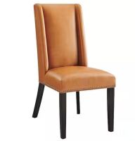 MODWAY Baron Faux Leather Dining Chair in Tan