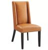 MODWAY Baron Faux Leather Dining Chair in Tan