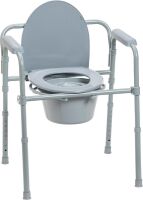 Drive Medical Folding Steel Bedside Commode Chair