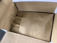 100 Pack 8x4.75x10 Inch Plain Medium Paper Bags with Handles