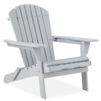 set of 2 Folding Wooden Adirondack Chair, Accent Furniture w/ Natural Woodgrain